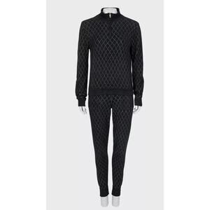 Chanel Black Viscose Jumper Pants Set Suit - Sz. 38